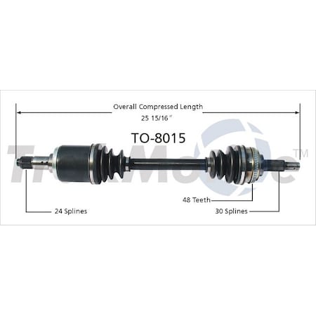 Surtrack Axle Cv Axle Shaft, To-8015 TO-8015